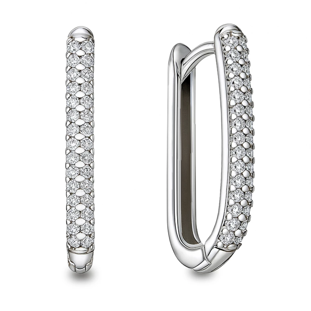 Серьги с фианитами из серебра 925 пробы