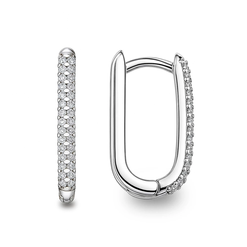 Серьги с фианитами из серебра 925 пробы