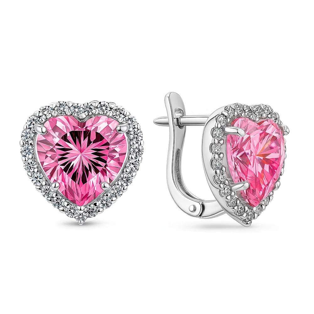 Серьги с фианитами из серебра 925 пробы