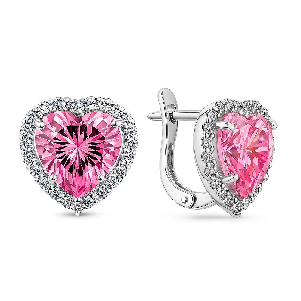 Серьги с фианитами из серебра 925 пробы