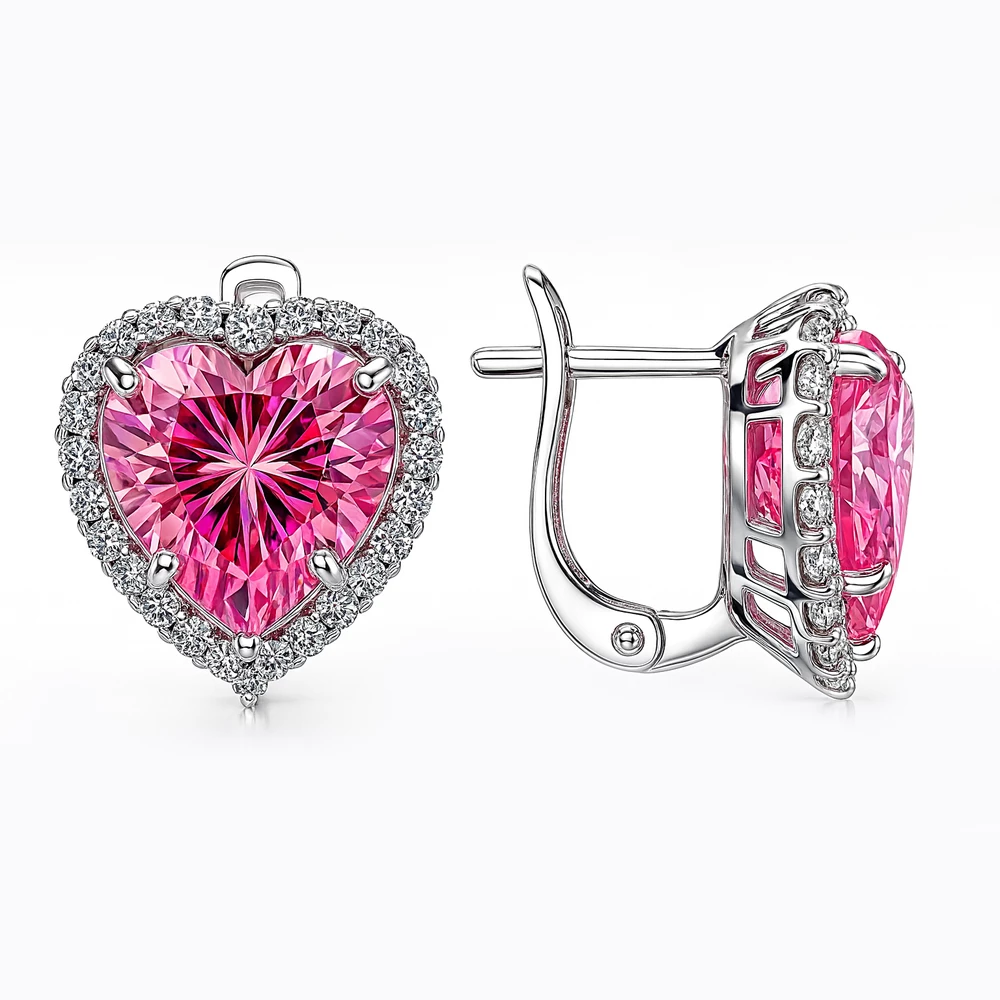 Серьги с фианитами из серебра 925 пробы