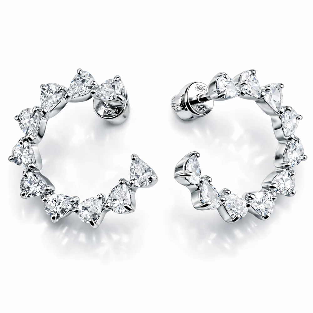 Серьги с фианитами из серебра 925 пробы