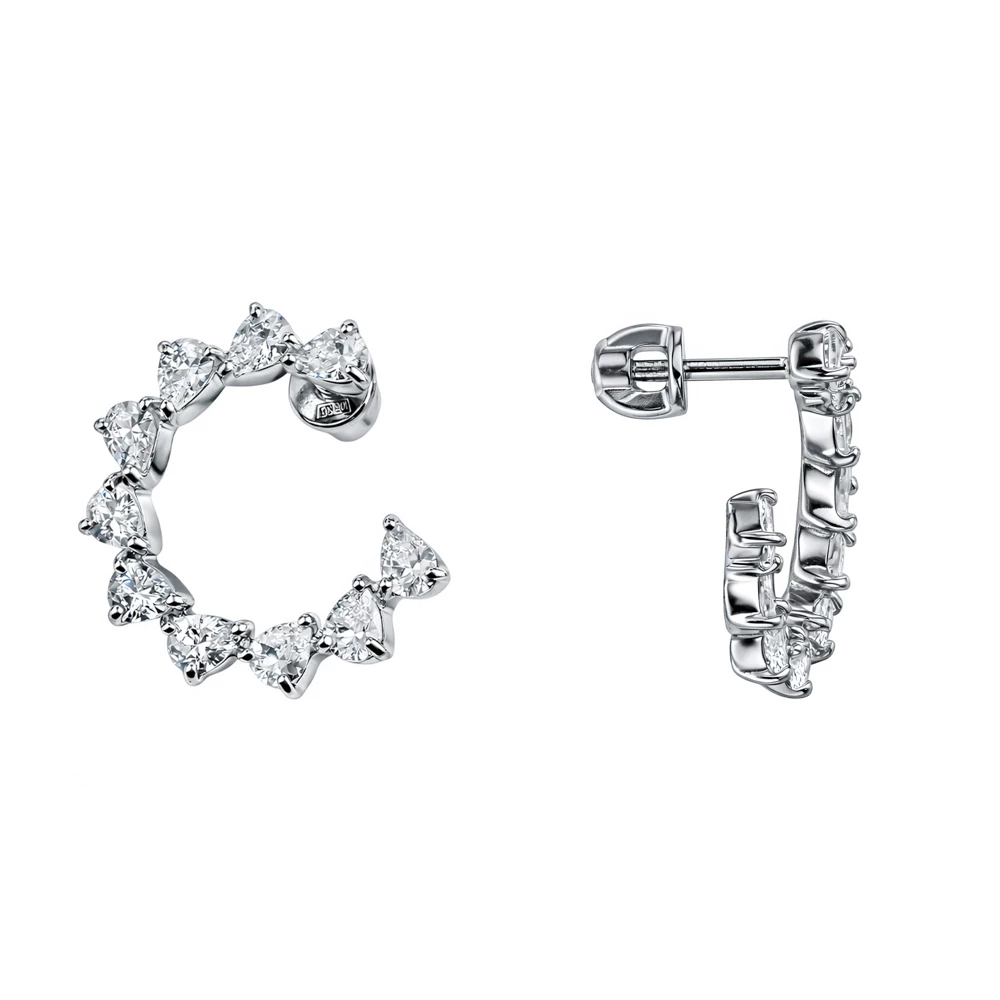 Серьги с фианитами из серебра 925 пробы