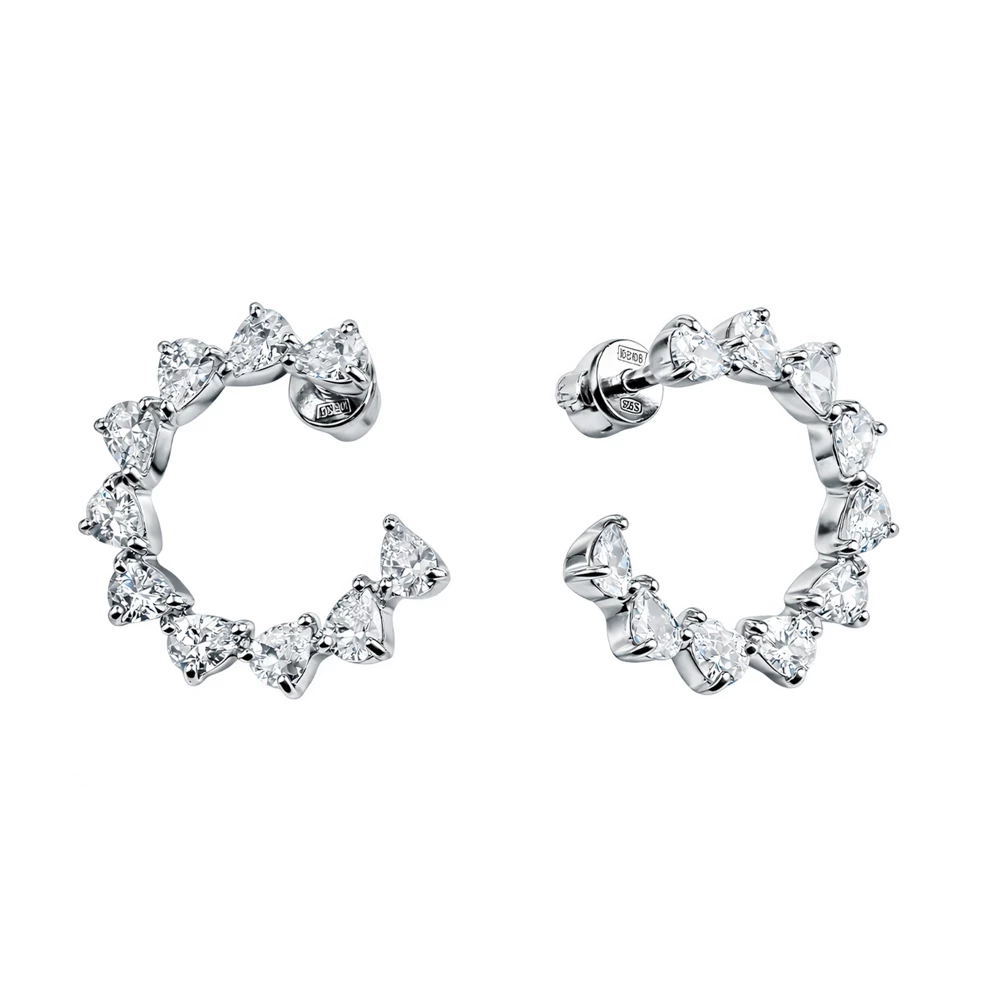 Серьги с фианитами из серебра 925 пробы