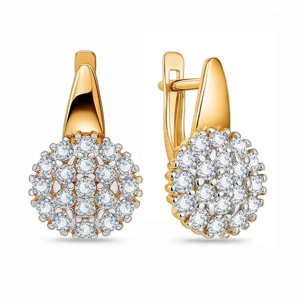 Серьги с фианитами из серебра 925 пробы