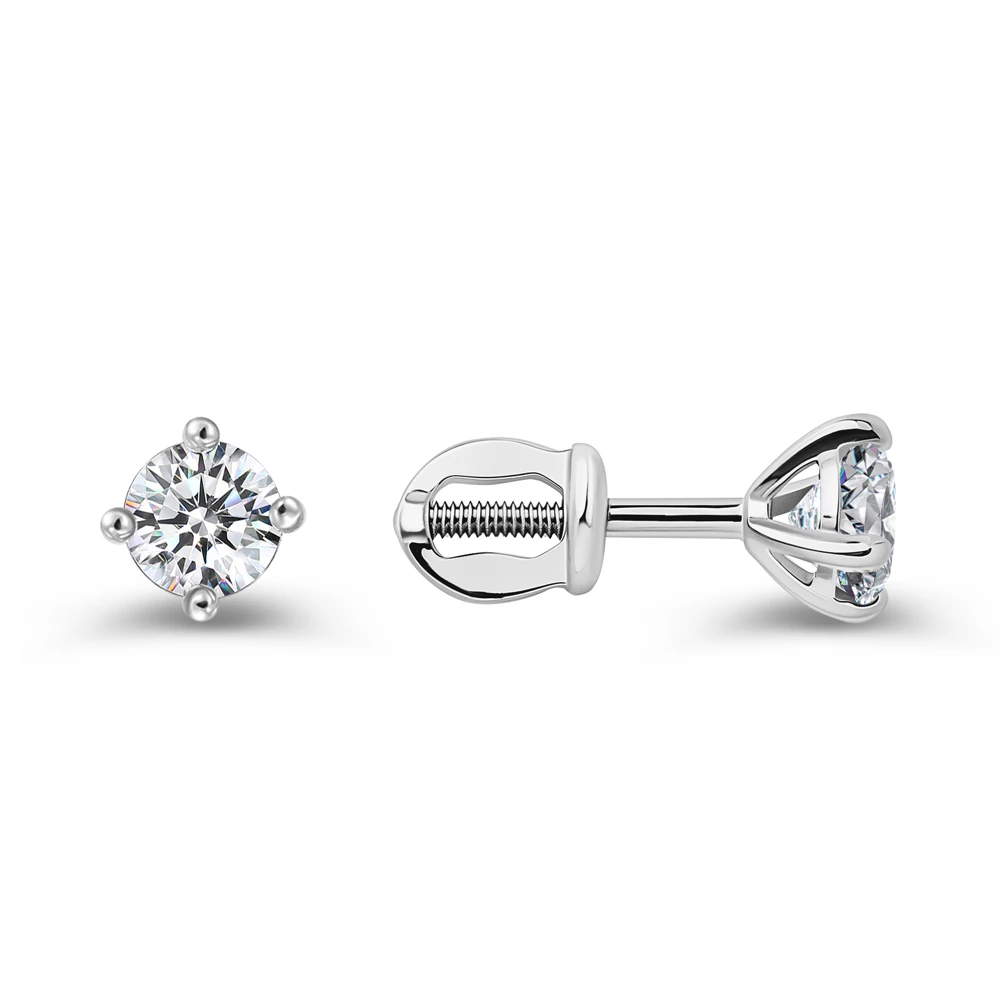 Серьги с фианитами из серебра 925 пробы