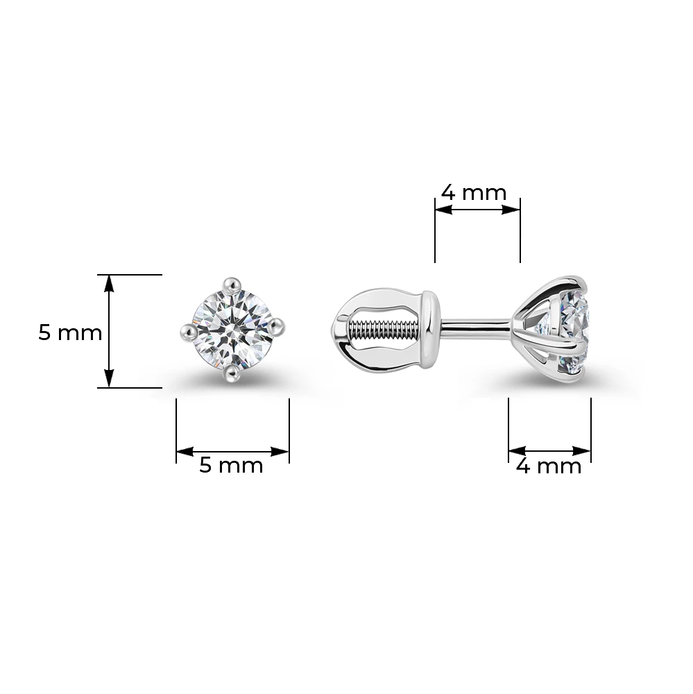 Серьги с фианитами из серебра 925 пробы