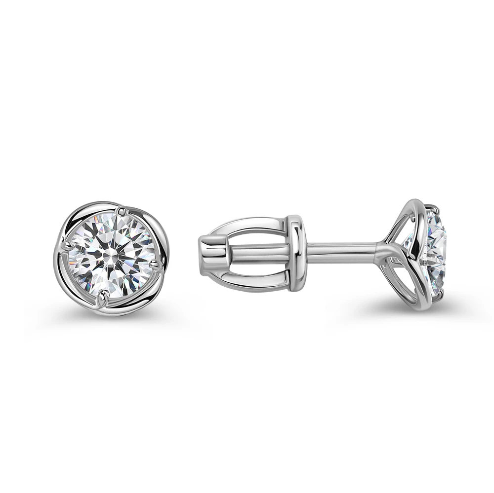 Серьги с фианитами из серебра 925 пробы