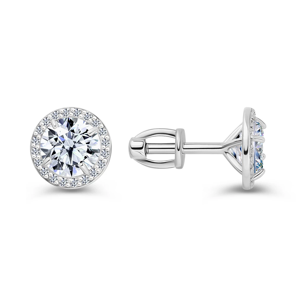 Серьги с фианитами из серебра 925 пробы