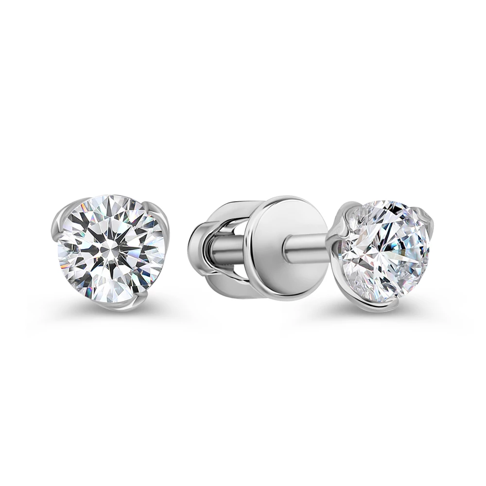 Серьги с фианитами из серебра 925 пробы