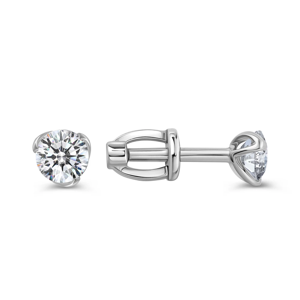 Серьги с фианитами из серебра 925 пробы