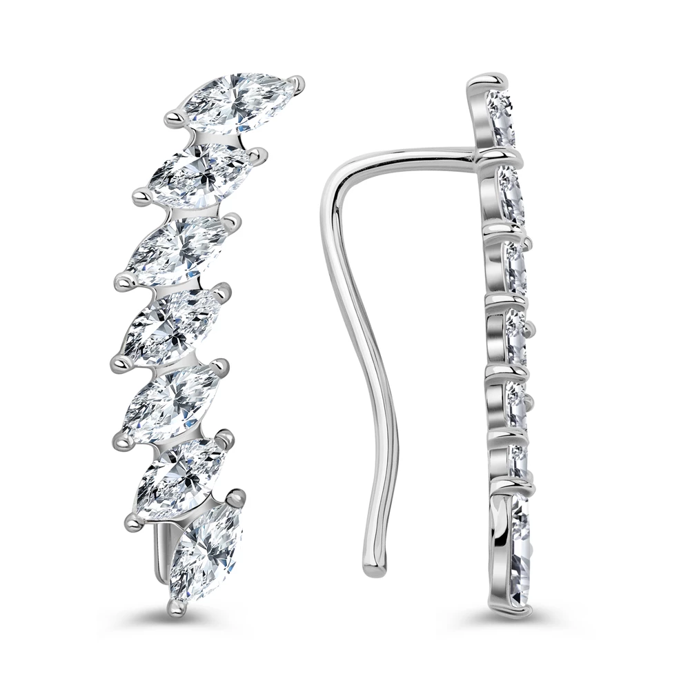 Серьги с фианитами из серебра 925 пробы