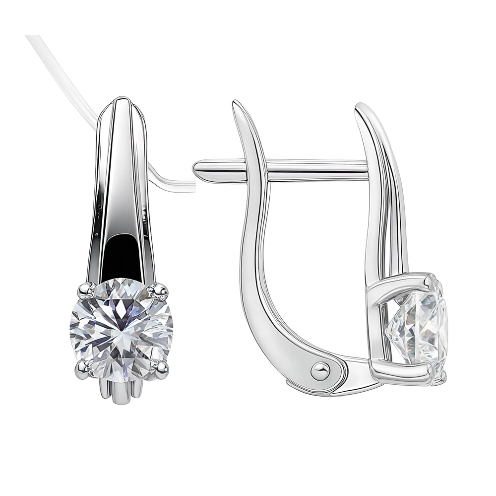 Серьги с фианитами из серебра 925 пробы