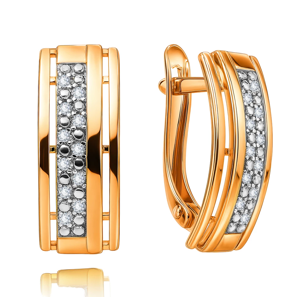 Серьги с фианитами из серебра 925 пробы