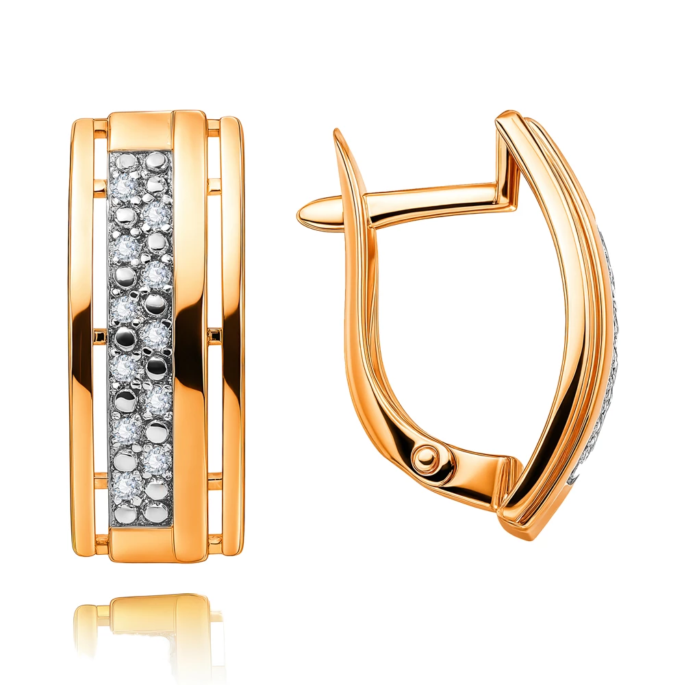 Серьги с фианитами из серебра 925 пробы