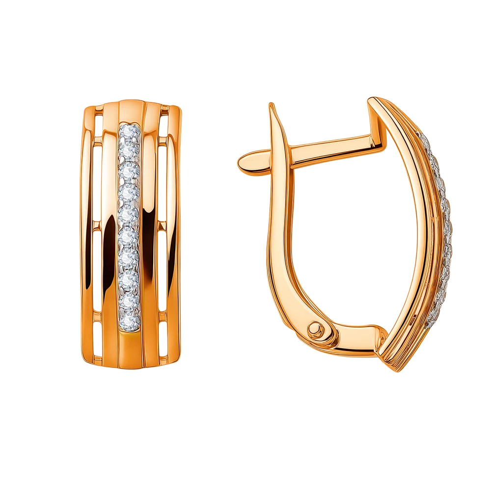 Серьги с фианитами из серебра 925 пробы