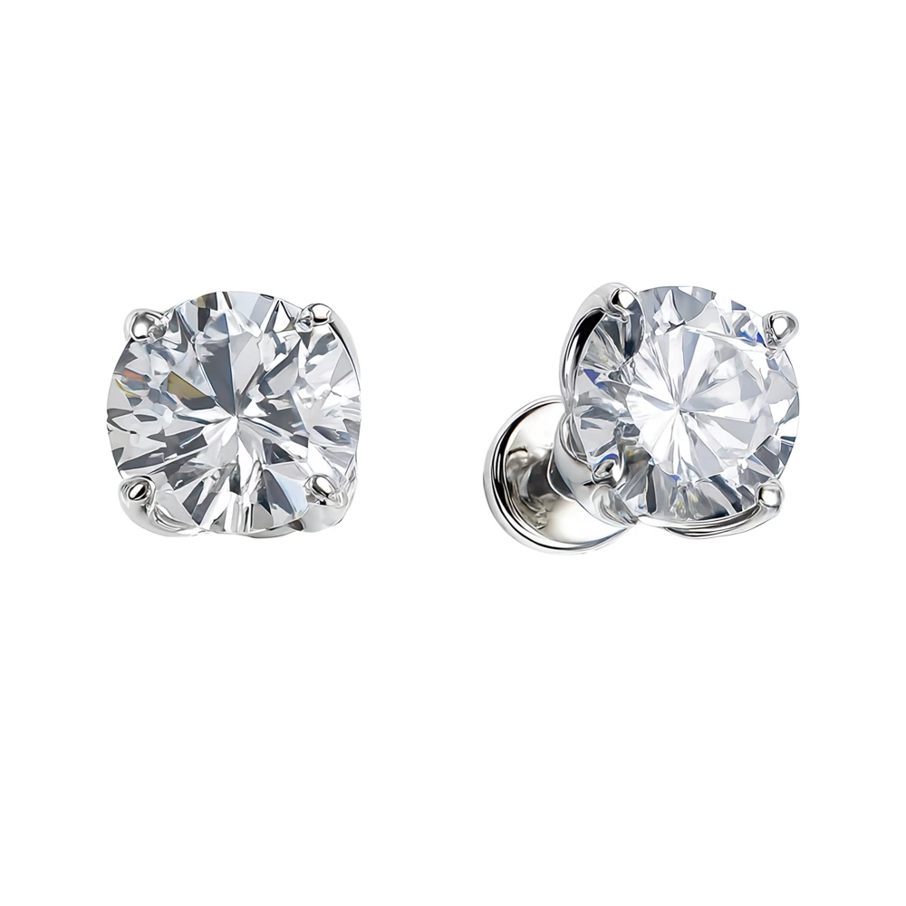 Серьги с фианитами из серебра 925 пробы