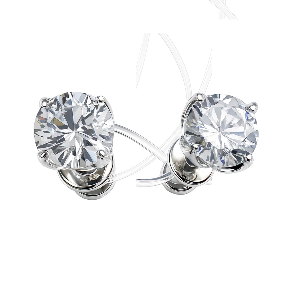 Серьги с фианитами из серебра 925 пробы