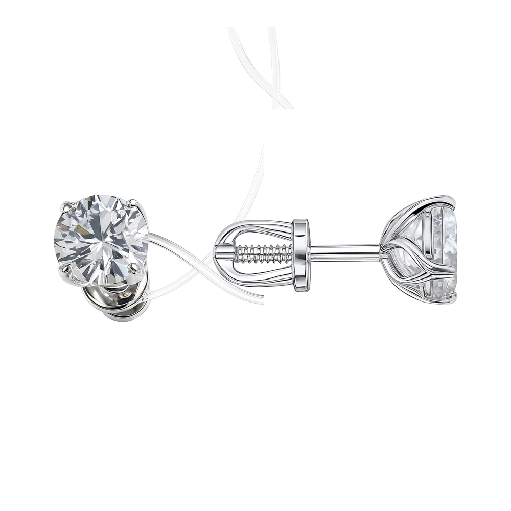 Серьги с фианитами из серебра 925 пробы