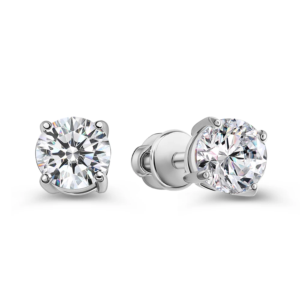 Серьги с фианитами из серебра 925 пробы
