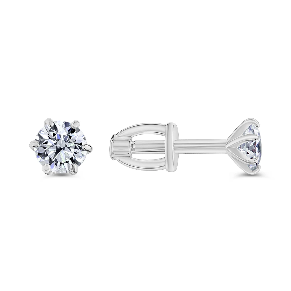 Серьги с фианитами из серебра 925 пробы