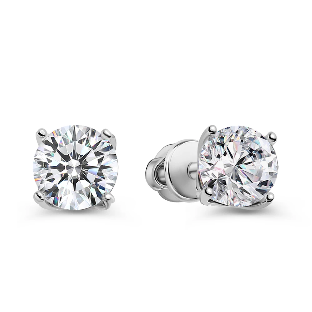 Серьги с фианитами из серебра 925 пробы