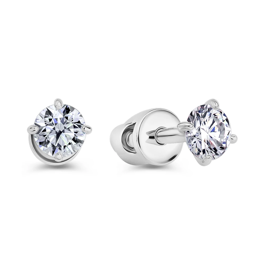 Серьги с фианитами из серебра 925 пробы