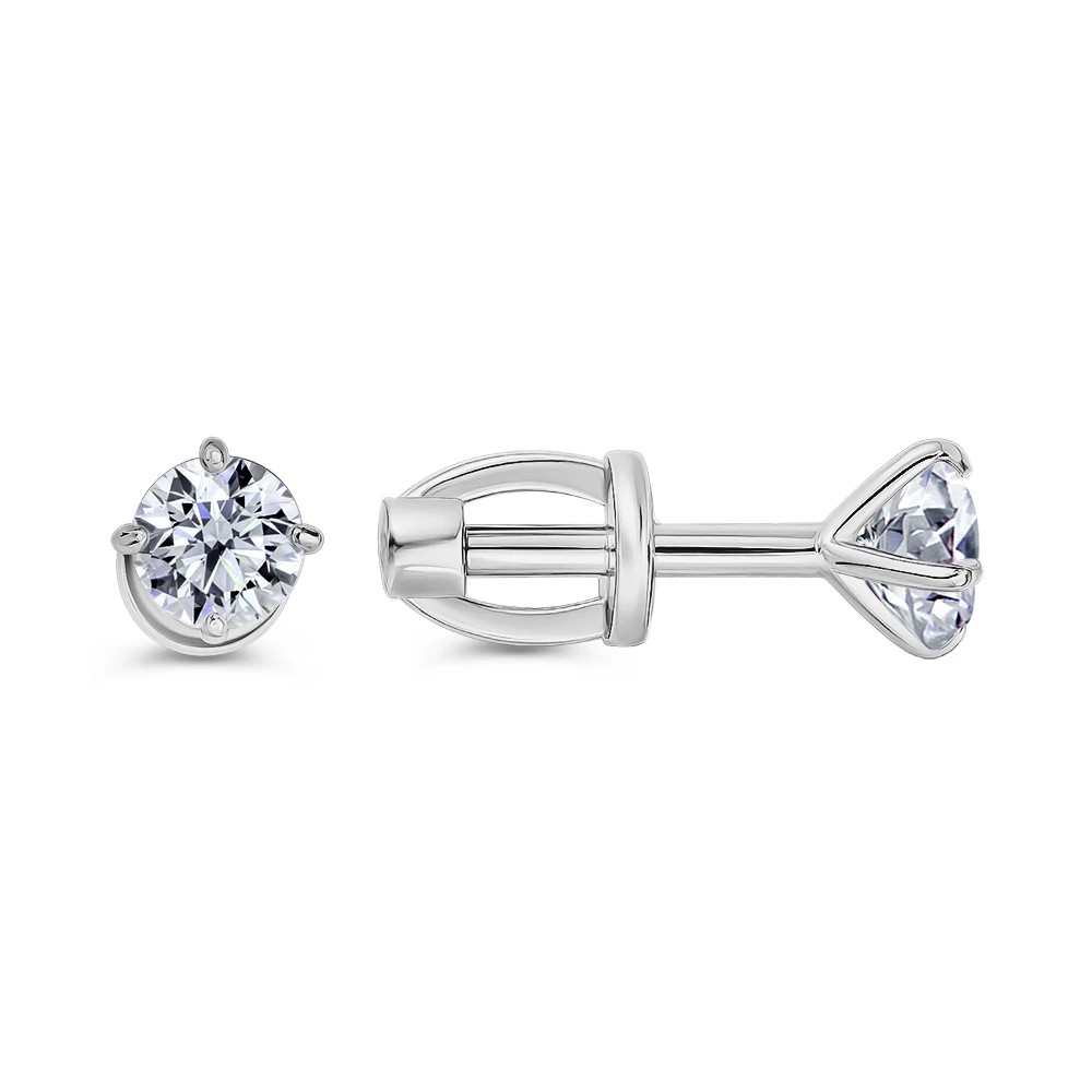 Серьги с фианитами из серебра 925 пробы