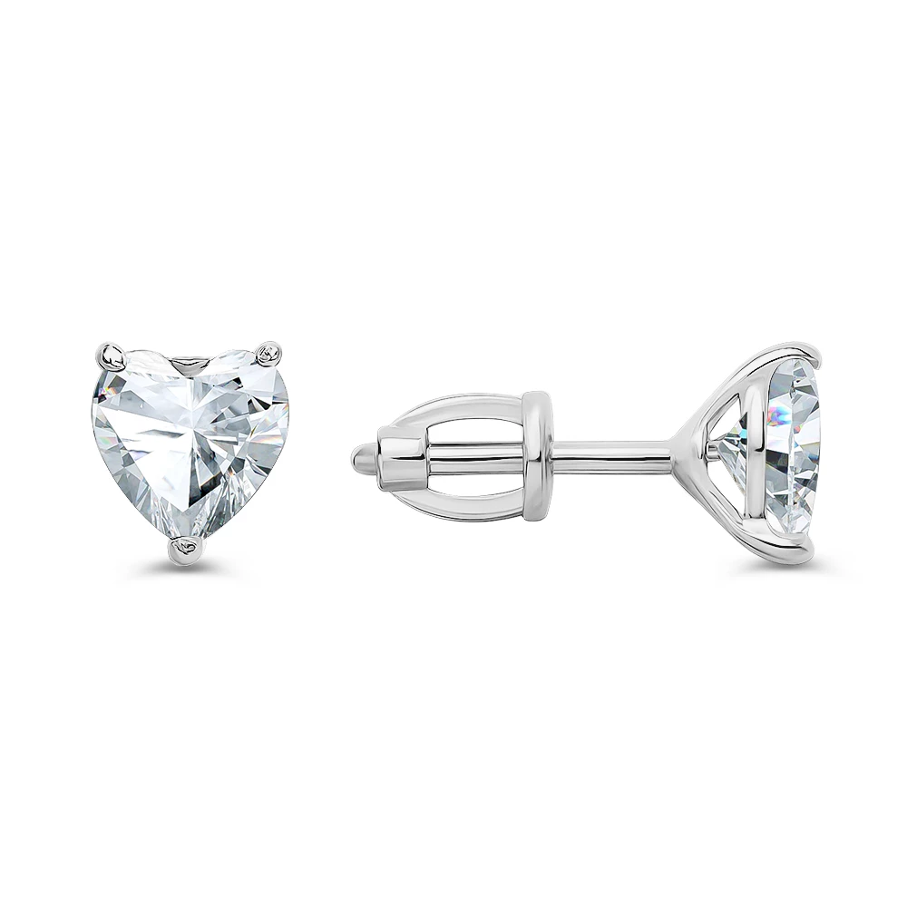 Серьги с фианитами из серебра 925 пробы