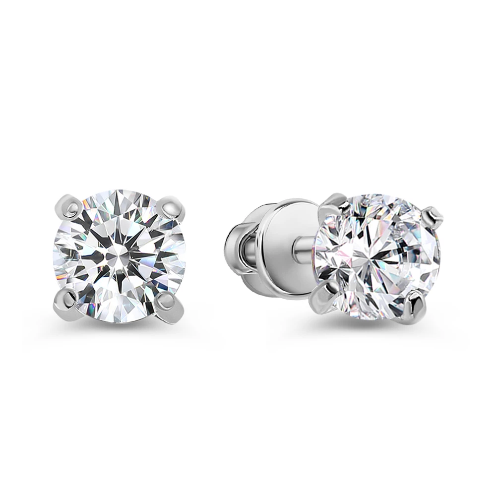 Серьги с фианитами из серебра 925 пробы