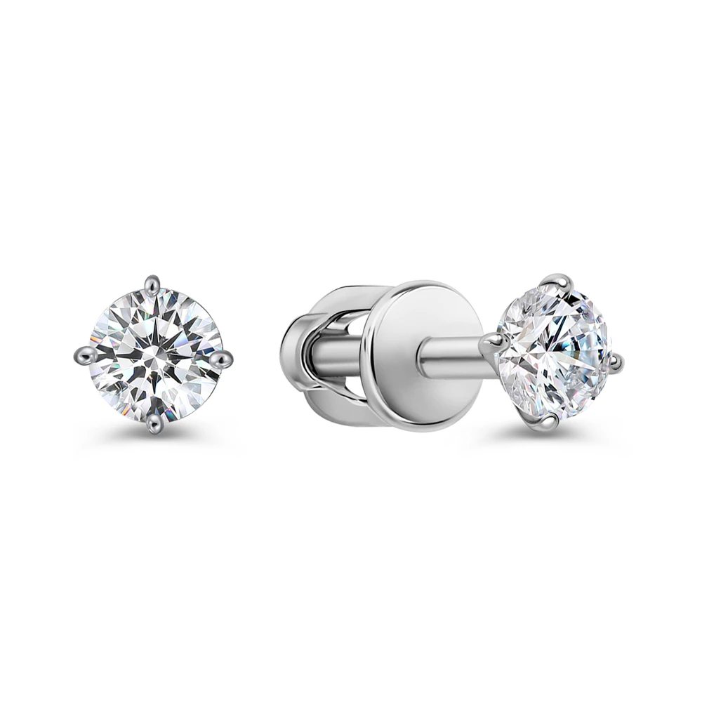 Серьги с фианитами из серебра 925 пробы