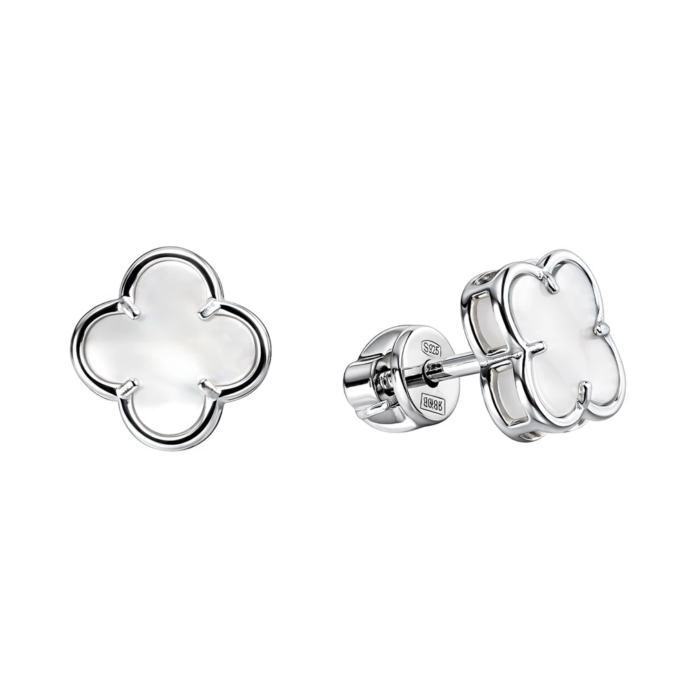 Серьги с перламутром из серебра 925 пробы