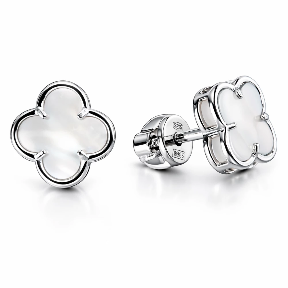 Серьги с перламутром из серебра 925 пробы