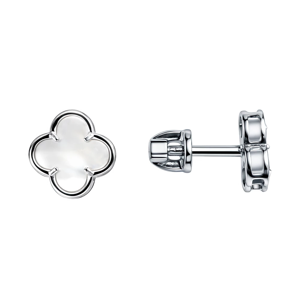 Серьги с перламутром из серебра 925 пробы