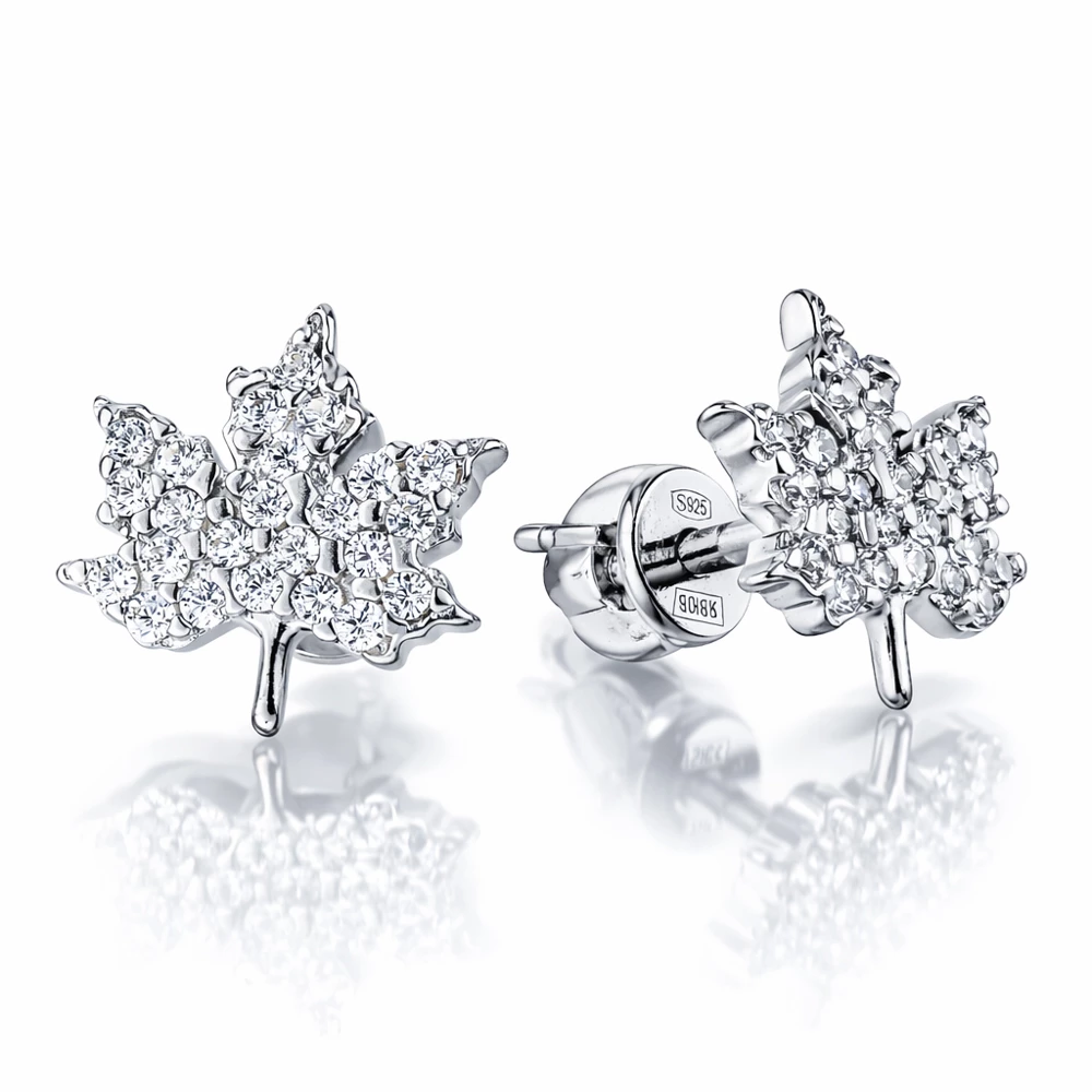 Серьги с фианитами из серебра 925 пробы