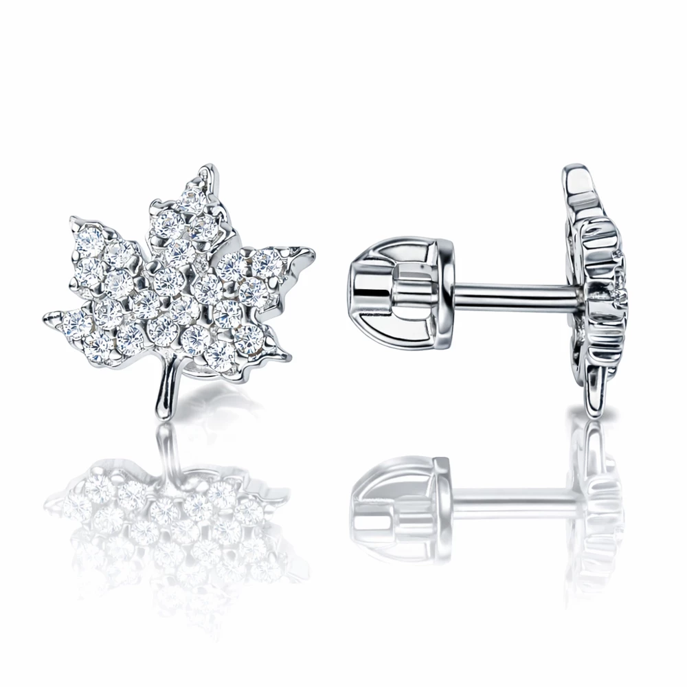 Серьги с фианитами из серебра 925 пробы