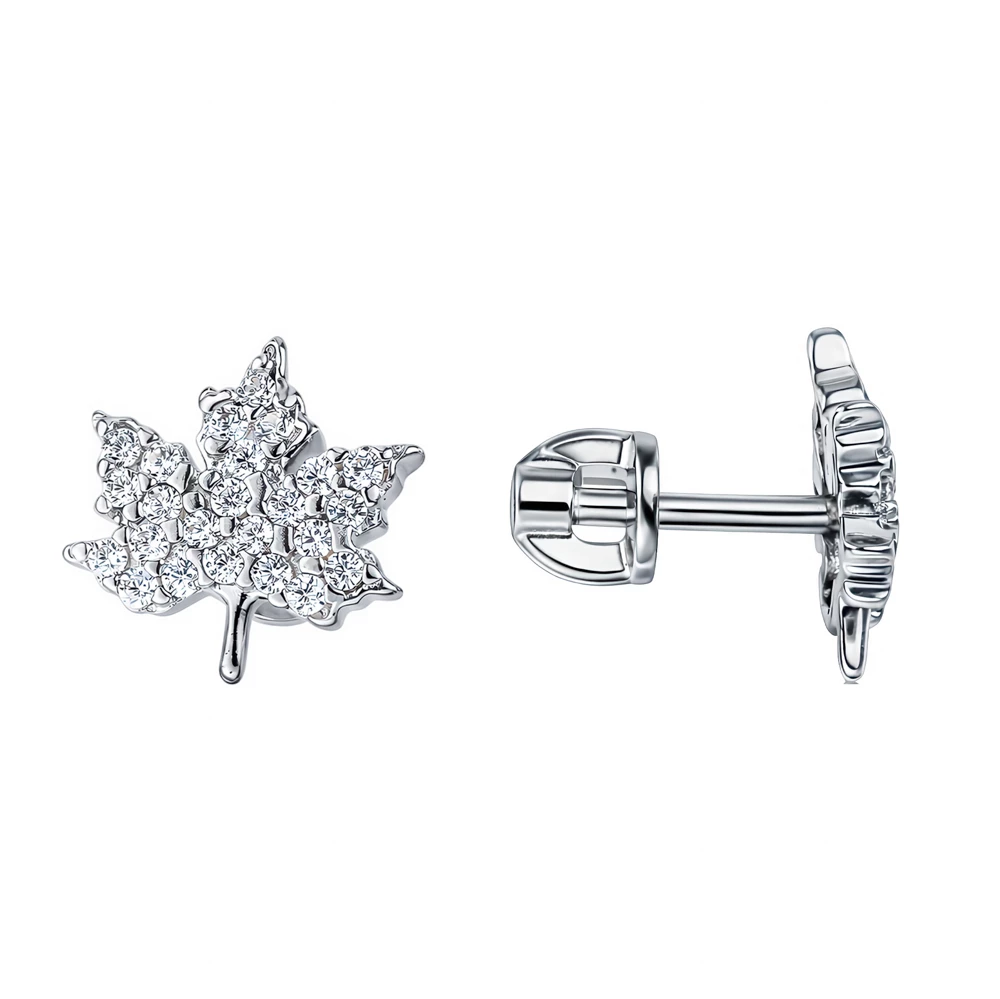 Серьги с фианитами из серебра 925 пробы