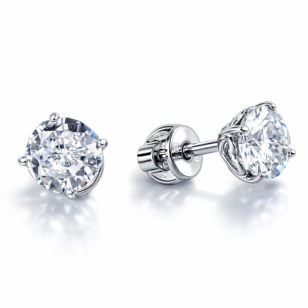 Серьги с фианитами из серебра 925 пробы