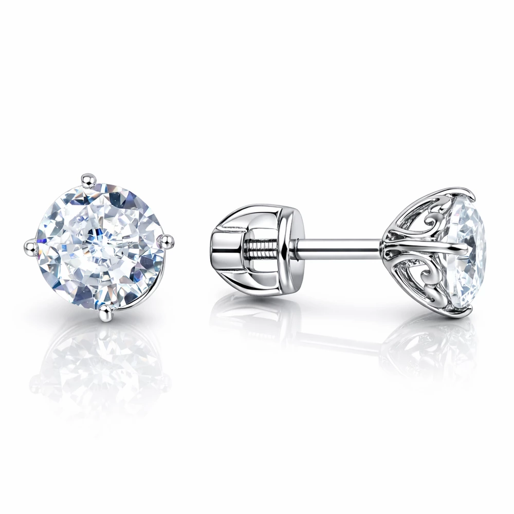 Серьги с фианитами из серебра 925 пробы