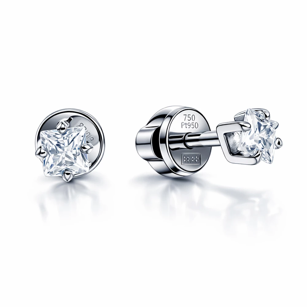 Серьги с фианитами из серебра 925 пробы