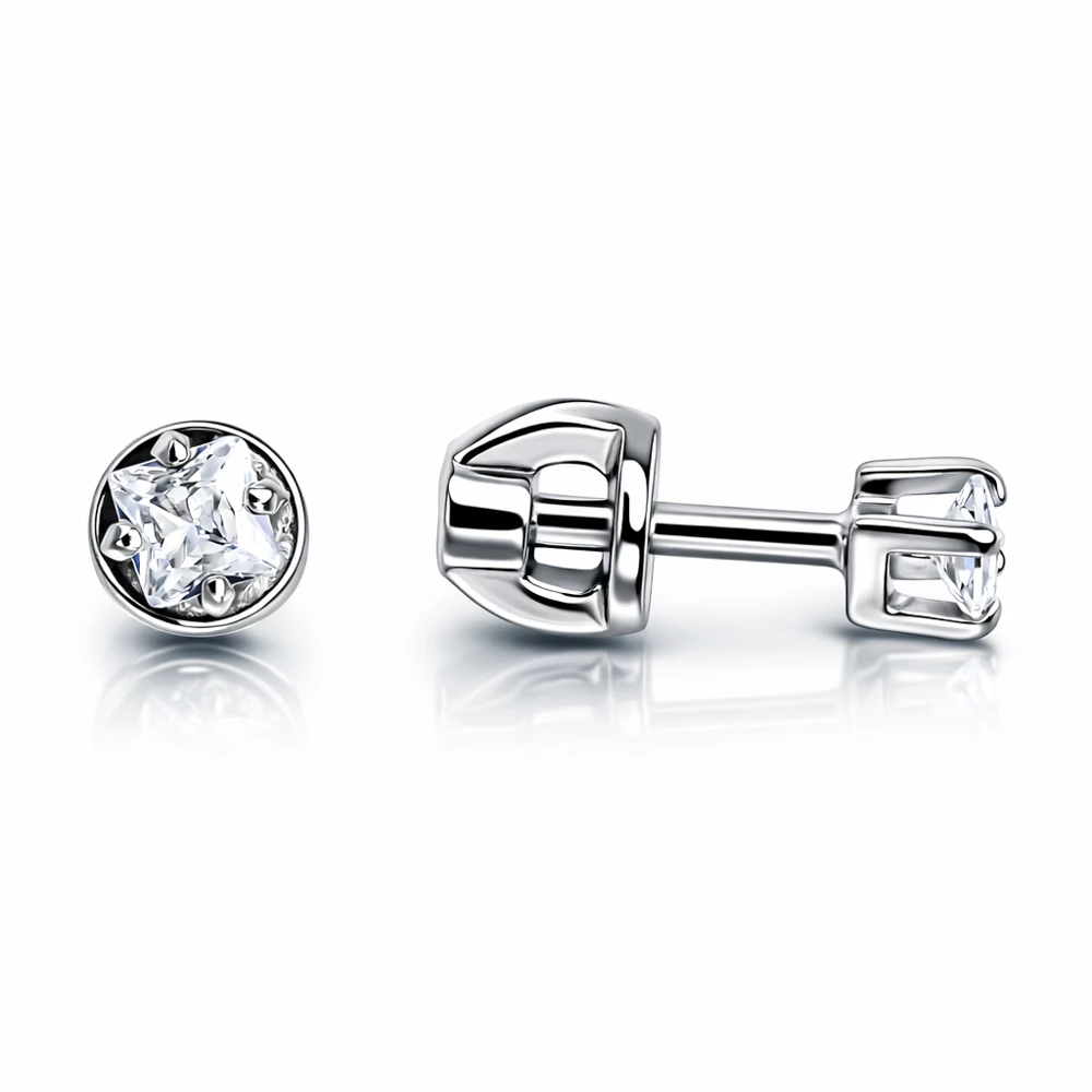 Серьги с фианитами из серебра 925 пробы