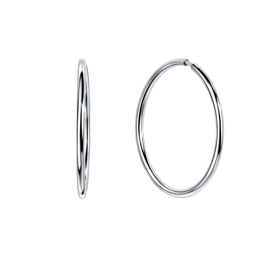 Серьги конго из серебра 925 пробы