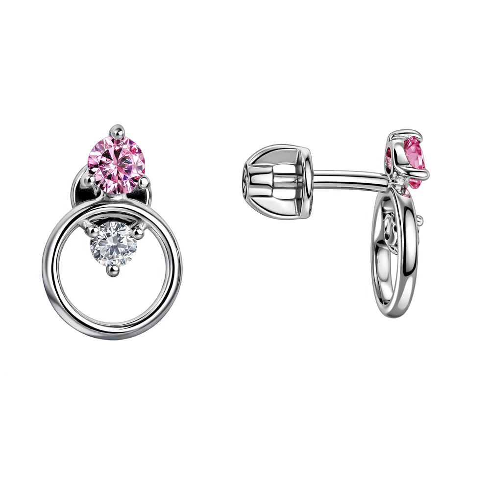 Серьги с фианитами из серебра 925 пробы