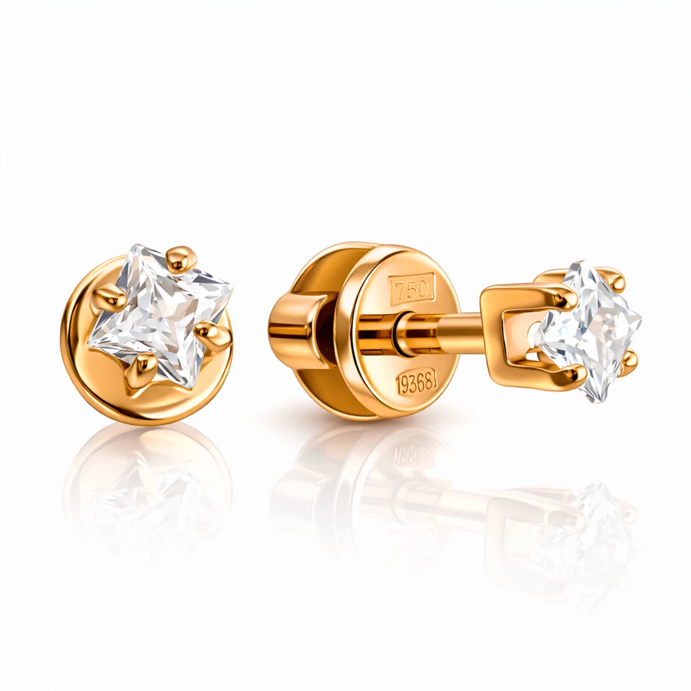 Серьги с фианитами из серебра 925 пробы