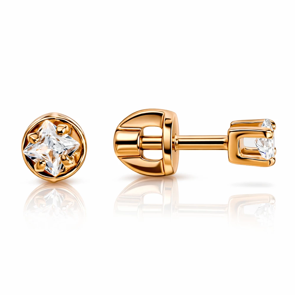 Серьги с фианитами из серебра 925 пробы