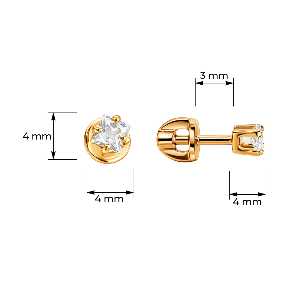 Серьги с фианитами из серебра 925 пробы