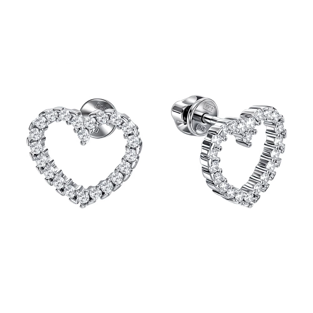 Серьги с фианитами из серебра 925 пробы