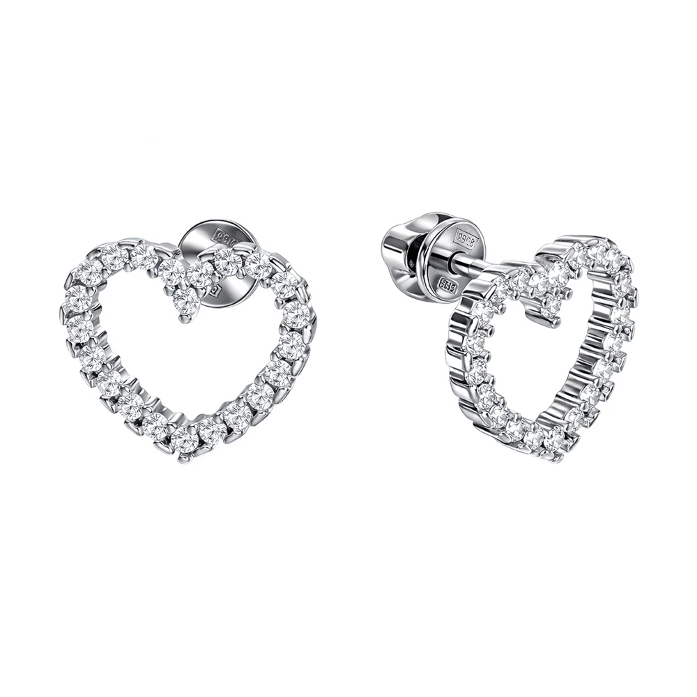 Серьги с фианитами из серебра 925 пробы