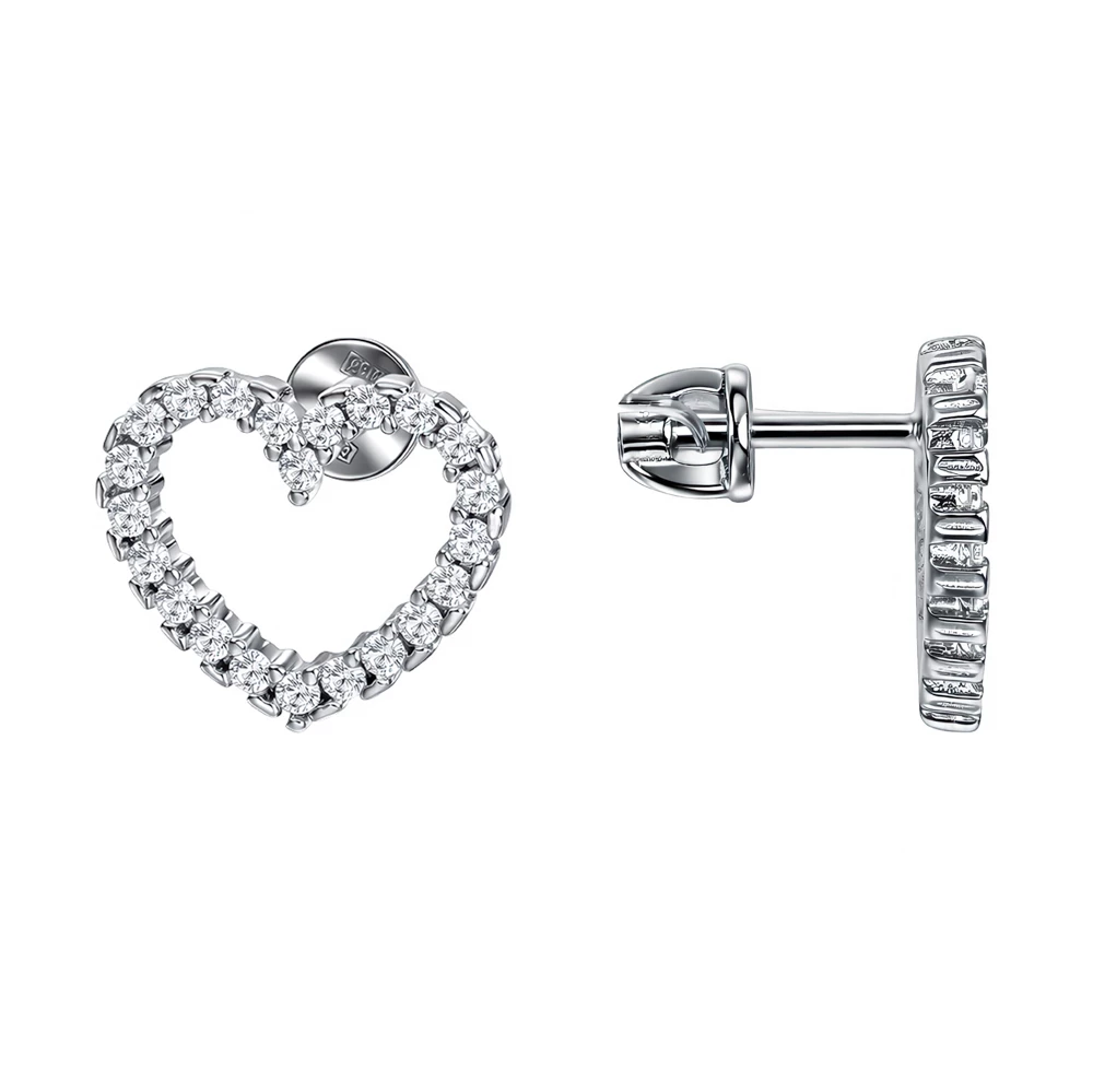 Серьги с фианитами из серебра 925 пробы