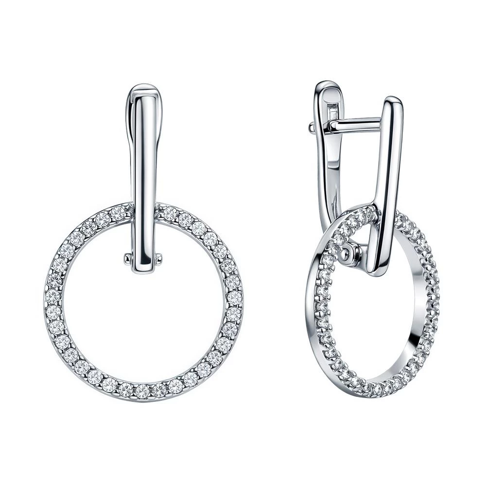 Серьги с фианитами из серебра 925 пробы